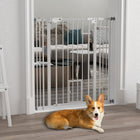 PawHut 41" Pet Gate with Walk Through Door for Stairs & Doorways White-This safety gate for stairs allows the door can swing in both directions