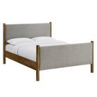 Modway Maven Queen Size Fabric Upholstered Platform Bed - Wheat Walnut-Assembly Required