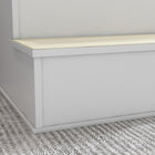 PawHut 21.3" H Pet Stairs for High Bed - White-Material: MDF, Short Plush 
