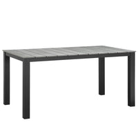 Modway Maine 63" Outdoor Patio Dining Table - Brown Grey-Modern Outdoor Dining Table