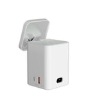 Adam Elements - Station de charge 4-en-1 30W GaN Mag 4 - Blanc-Charge polyvalente : Zone de charge sans fil compatible avec MagSafe, plus ports de charge rapide USB-C et USB-A supportant jusqu'à 30W, permettant la charge simultanée de votre iPhone et de vos AirPods