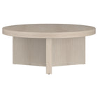 Hudson&Canal Holm 36"W Round Coffee Table - Alder White-Table is made of high-quality and durable MDF and PVC materials