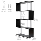 HOMCOM - Bibliothèque géométrique en bois à 5 niveaux pour salon - noir-Easily display your favorite books, photos, collectibles and more 