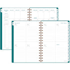 AT-A-GLANCE 2026-2027 Signature Lite Weekly/Monthly Academic Planner - 8-1/2" H x 5-3/8" W - Teal - Bilingual-Monthly: Open writing blocks, one month per two-page spread