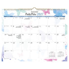 At A Glance  2027 Watercolours Monthly Wall Calendar - 11-7/8" H x 14-7/8" W - Bilingual-Improved paper resists ink bleed