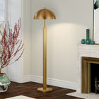 Hudson&Canal - Lampadaire York 58" de haut avec abat-jour en métal - Laiton/laiton-Conçu pour une ampoule à incandescence de 100 W - ampoule LED de 9 W, ampoule fluorescente (CFL) de 23 W ou ampoule LED à ballast automatique de 9 W, ampoule à culot E26, ampoule non incluse