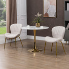 HOMCOM Dining Chairs with Cushioned Backrest - Cream White - Set of 2-The curved shell-shaped backrest and seat are ergonomic and elegant