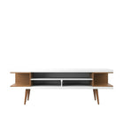 Manhattan Comfort Utopia 70.47" TV Stand, White and Maple Cream (19752)-Free Standing TV Stand for Living Room and Bedroom use.