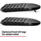 Staples Tech Wireless Ergo Keyboard - Black - English-Battery powered (battery included, AAA)