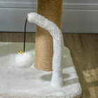 PawHut - Arbre à chat, condo avec poteaux à griffer en jute - blanc-Matériau : Panneau de particules, Polyester, Jute 