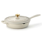 Tramontina Bestow 12" Enameled Cast Iron Skillet with Lid - Latte with Gold Knob-Hand-wash only