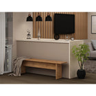 Manhattan Comfort Nomad 67.91" Modern Dining Set - Nature - Set of 3-Home Assembly Required. All Hardware Included