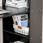 HOMCOM 47.2" Modern Computer Desk with Storage Shelves - Black-Material: Particle board 