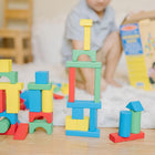 Melissa & DougMD – Ensemble de blocs de construction en bois, 100 pièces-Excellent pour développer la reconnaissance des formes et des couleurs, les habiletés à trier et la dextérité manuelle