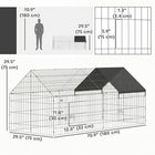 PawHut Metal Chicken Coop Small Animal Cage - 71" L x 29.5" W x 29.5" H - Black H-Powder-coated steel frame resists moisture and scratches for lasting outdoor use