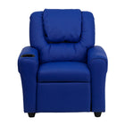 Flash Furniture – Fauteuil inclinable pour enfants en vinyle contemporain avec porte-gobelet et appuie-tête, bleu-Porte-gobelet dans l'appui-bras