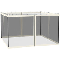 Outsunny Replacement Mosquito Netting for Gazebo 10' L x 12' W - White-Four separate panels with a zipper on each panel to connect with the adjoining piece  