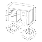 Monarch Specialties 7644 48" Computer Desk - Modern Taupe/Black Metal/L/R-Backed by a 5 year limited warranty against any defects for your satisfaction.