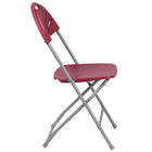 Flash Furniture HERCULES Series Plastic Fan Back Folding Chair - Burgundy-Lightweight for easy transport and nesting storage
