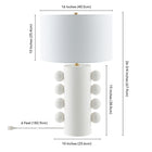 Hudson&Canal Jurrah 27" Tall Ceramic Table Lamp with Fabric Shade - Matte White/White-Product Dimensions: 16" L x 16" W x 26.75" H