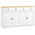 HOMCOM 140" L Sideboard Buffet Cabinet with Storage - White-Ample storage keeps your house organized and clean