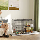 PawHut 41" H 39-Panel Small Animal Cage with Ramps-Non-slip mats and cable ties help to secure the unit and avoid wobbles 