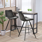 HOMCOM - Tabourets de bar hauteur comptoir en microfibre - noir - paquet de 2-Les pieds solides en acier vous apportent un soutien pour maintenir une position stable 
