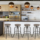 Homy Casa - Tabouret de comptoir/bar réglable en hauteur pivotant - Noyer - Paquet de 2-Bois de noyer