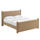 Modway Rael Performance Velvet Queen Platform Bed - Taupe-6
