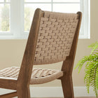 Modway - Saoirse Fauteuil de salle à manger en bois de corde tressée Ensemble de 2 - Noyer naturel-Protège-pieds pour la protection du sol