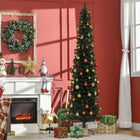 HOMCOM 7' Pencil Artificial Christmas Tree - Green-Realistic plastic branches give a complete and lush look to the tree 