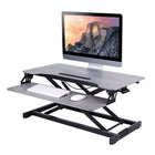 Rocelco Sit To Stand Hi-Lift Adjustable Height Desk Riser With Quick Release Keyboard Tray - Grey-Easy assembly: just connect the quick-disconnect keyboard tray