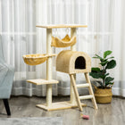 PawHut 39" Deluxe Cat Tree Activity Centre - Deep Cream-Coated with warm,soft AND environmental 