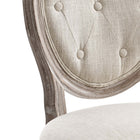 Modway Arise Vintage French Upholstered Fabric Dining Side Chair - Beige - 2 Pack-9