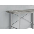 Monarch Specialties 7662 48" Computer Desk - Grey Concrete-Look/Silver Metal-X-shaped metal bar on the back of the desk provides support and adds a decorative touch