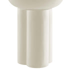 Modway Caspian Round Concrete Side Table - White-8