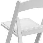 Flash Furniture – Chaise pliante en résine HERCULES, capacité de 1000 lb, siège en vinyle rembourré, blanc (LEL1WHITE)-Résine de propylène stabilisée aux rayons UV