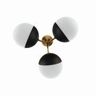 Modway Stellar 3-Light Semi-Flush Ceiling Light - Opal/Satin Brass-Requires 3 E26 60W Lightbulbs