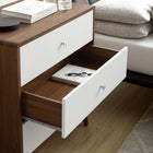Modway Transmit 3-Drawer Chest - Walnut White-Smooth Wood Grain Laminate