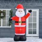 HOMCOM - Décoration gonflable de Noël de 8ft avec Père Noël disant Bonjour pour extérieur - Rouge-5 piquets au sol, 3 cordons de serrage, 1 ventilateur interne et 2 sacs de sable assurent la stabilité 
