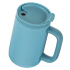 Gry Mattr - Tasse en acier inoxydable avec poignée - 500 ml - Bleu-Couvercle en plastique avec glissière offrant des options pour boire de gorgée ou paille