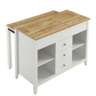 Modway Farmstead Kitchen Island - Oak White-Non-Marking Foot Pads