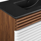 Modway Render 36" Bathroom Vanity - White/Walnut/Black-Fixtures Not Included