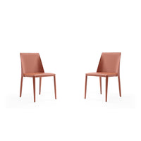 Manhattan Comfort Paris 18.11" Modern Faux Leather Upholstered Dining Chair - Clay - Set of 2-Modern Dining Chair Perfect for Dining and Home Office Use. Set of 2