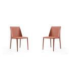 Manhattan Comfort - Lot de 2 chaises de salle à manger modernes Paris 18,11 po en similicuir rembourré - Argile-Chaise de salle à manger moderne parfaite pour la salle à manger et le bureau à domicile Lot de 2