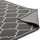 Modway - Avena Treillis en quadrifolie marocain intérieurs et extérieurs Tapis de comédie 8 pi l x 10 pi L - Gris et beige-Haute densité / Tissé à la machine