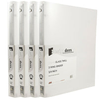 JAM Paper Plastic 3 Ring Binder, 0.75 inch, Clear, 4 Pack (750T1clg)-Size: 0.75"