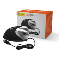 IntekView Vertical Wired Right Hand Mouse-Soft rubber coating, offers excellent hand feel