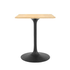 Modway Lippa 24" Square Wood Dining Table - Black Natural-Wood Veneer