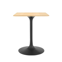 Modway Lippa 24" Square Wood Dining Table - Black Natural-Wood Veneer